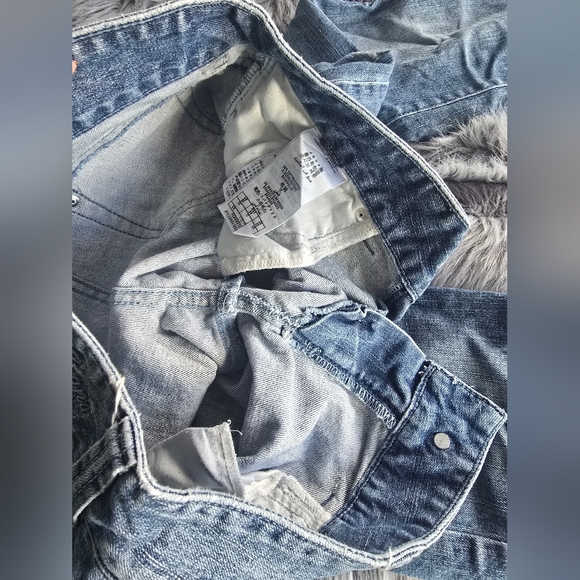 Guess Light Blue Distressed Wide Leg Jeans - Picture 14 of 17